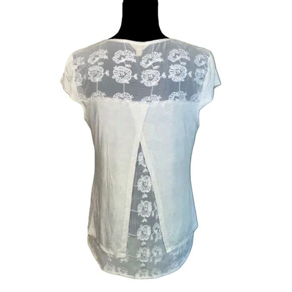Adiva‎ Sheer Embroidered Floral Top/Blouse Sheer Back Panel Size Small - Picture 7 of 7